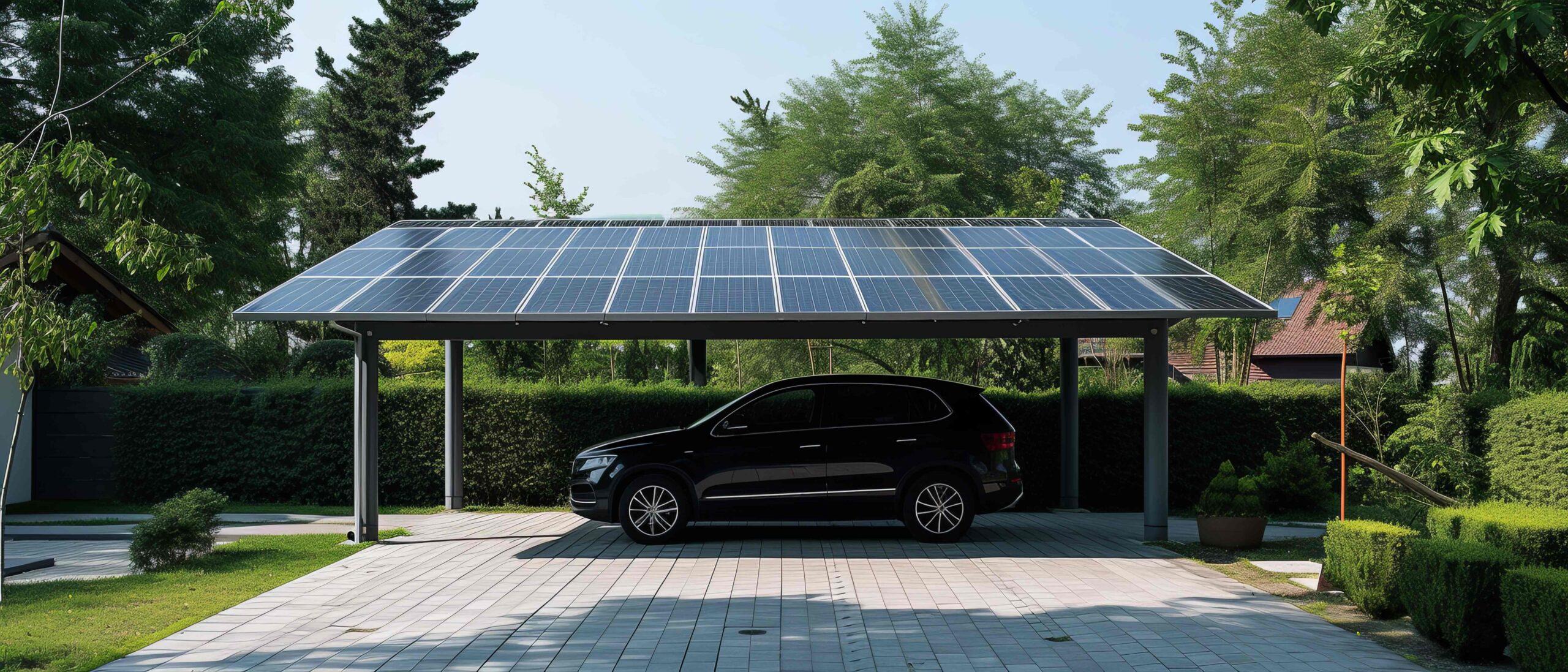 Solar-Montagesystem für Carport in Euro, zusammen mit PV-Panel.